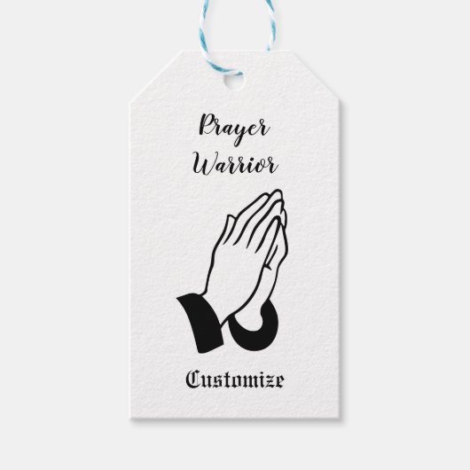 Gebedsstrijder biddende donder_baai cadeaulabel (Voorkant)