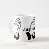 Gebedsstrijder biddende donder_baai koffiemok (Voorkant links)