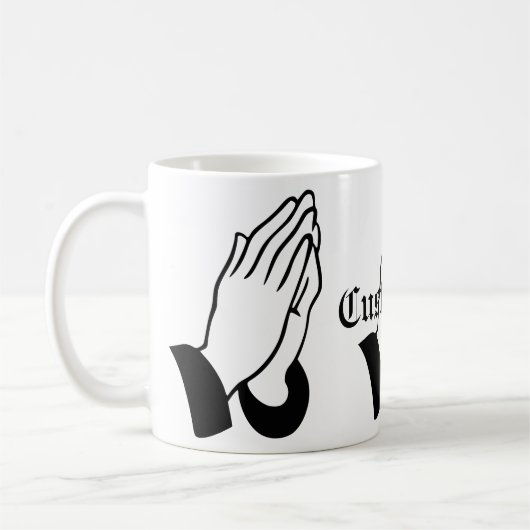 Gebedsstrijder biddende donder_baai koffiemok (Links)