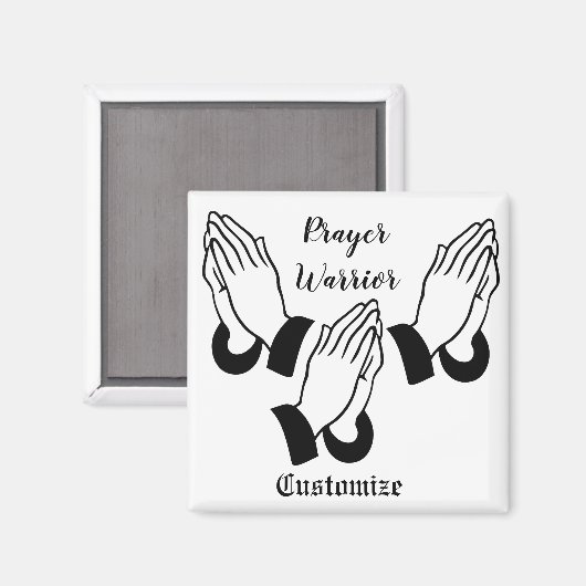 Gebedsstrijder biddende donder_baai magneet (Voorkant / Achterkant)