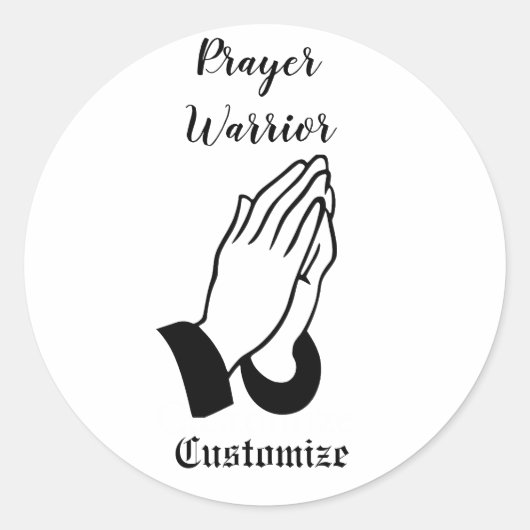 Gebedsstrijder biddende donder_baai ronde sticker (Voorkant)
