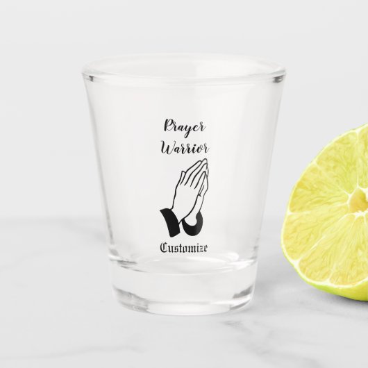 Gebedsstrijder biddende donder_baai shot glas (Voorkant)