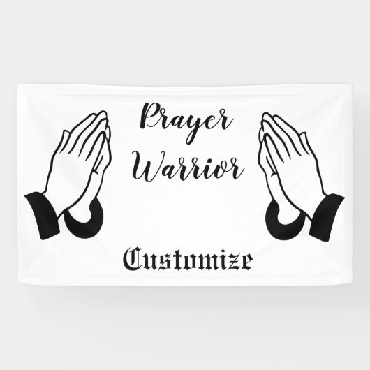 Gebedsstrijder biddende donder_baai spandoek (Horizontaal)