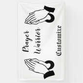 Gebedsstrijder biddende donder_baai spandoek (Verticaal)