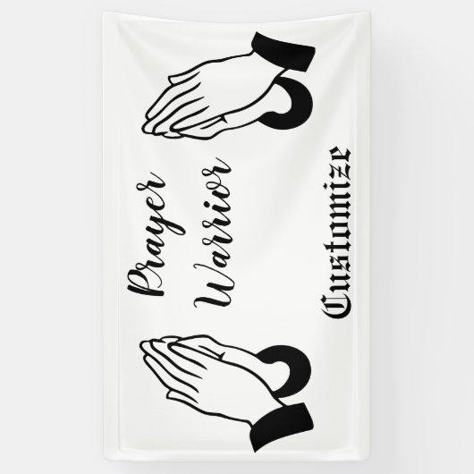 Gebedsstrijder biddende donder_baai spandoek (Verticaal)