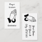 Gebedsstrijder biddende donder_baai visitekaartje (Voorkant / Achterkant)