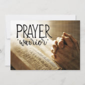 Gebedsstrijder bidt handen op bijbelse platte Kaar (Voorkant)