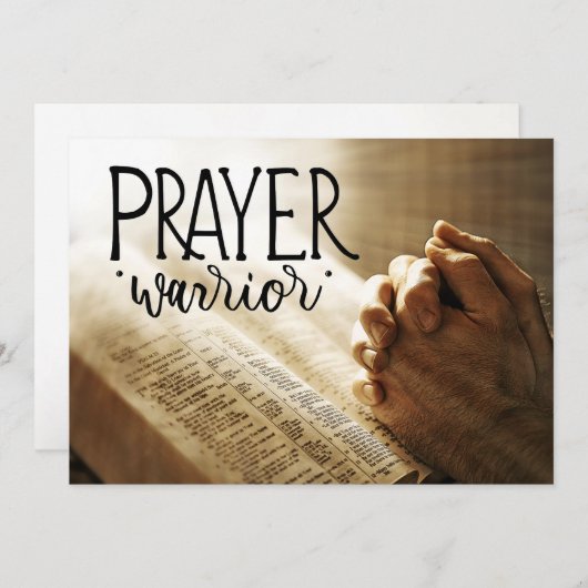 Gebedsstrijder bidt handen op bijbelse platte Kaar (Voorkant / Achterkant)