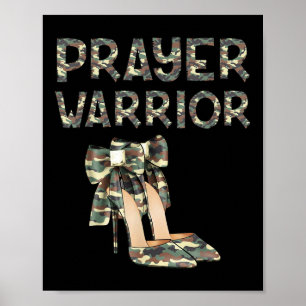 Gebedsstrijder Camo hoge hakken Boog geloof God Je Poster