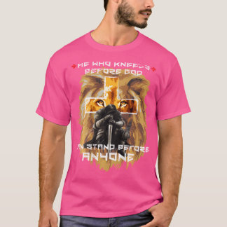 Gebedsstrijder Lion Judah Christelijk Cross Back P T-shirt