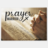 Gebedsstrijder Open Bijbels Christelijk Kruis Magneet (Voorkant)