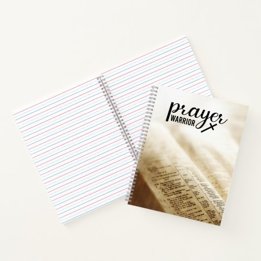 Gebedsstrijder Open Bijbels Christelijk Kruis Notitieboek (Binnen)