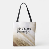 Gebedsstrijder Open Bijbels Christelijk Kruis Tote Bag (Achterkant)