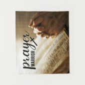 Gebedsstrijder Open Bijbels Christelijk Kruis Wandkleed (Voorkant)