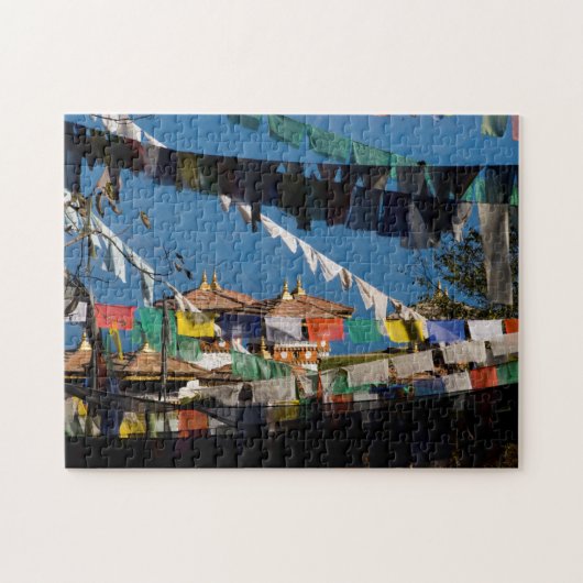 Gebedsvaan en chortens legpuzzel (Horizontaal)