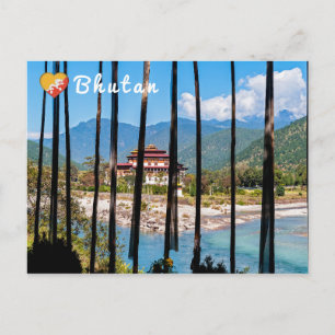 Gebedsvaantjes en Punakha Dzong - Bhutan Briefkaart