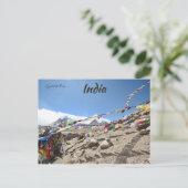 Gebedsvlaggen bij Lake Gurudongmar Sikkim India Briefkaart (Staand voorkant)