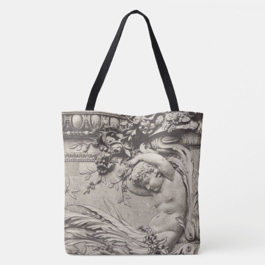 Gebeeldhouwde architectonische details tote bag (Achterkant)