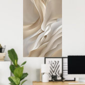 Gebeeldhouwde Beige Abstracte Kunst Poster (Thuiskantoor)