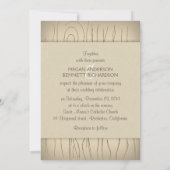 gebeeldhouwde boomhouten huwelijksuitnodiging kaart (Achterkant)