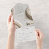 Gebeeldhouwde flow Alles in één bruiloft Uitnodigi All In One Uitnodiging (Afscheurbaar)