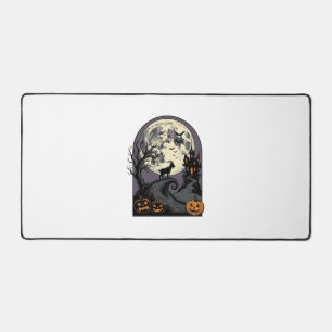 Gebeeldhouwde geit maan vintage Halloween silhouet Bureaumat