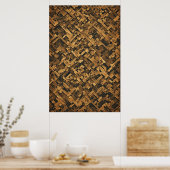 Gebeeldhouwde geometrie: een Abstracte textuur Poster (Keuken)