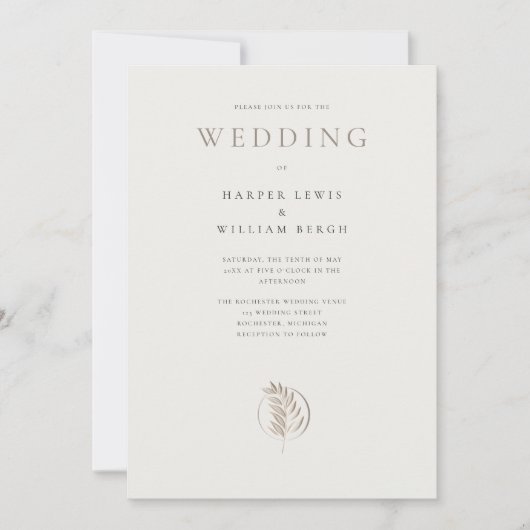 Gebeeldhouwde ivoren twijg bruiloft kaart (Voorkant)