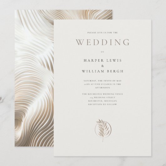 Gebeeldhouwde ivoren twijg bruiloft kaart (Voorkant / Achterkant)