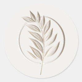 gebeeldhouwde letterpress twig ronde sticker