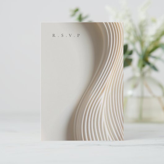 Gebeeldhouwde marmeren bruiloft maaltijd keuzes RS RSVP Kaartje (Staand voorkant)