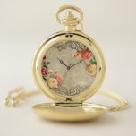gebeeldhouwde Rozen en gegraveerde rand Zakhorloge<br><div class="desc">Lagen van mooie rozen in pasteltinten van roze,  geel en perzikkleurig binnen een  gegraveerd roestachtig roestvrij lijst op een ecru damask achtergrond. Opmerking: gespleten,  gegraveerde,  in reliëf gegraveerde en dimensionele effecten,  gelaagde,  verouderde of gereduceerde weergave,  digitaal bereikte texturen en schaduwen. Het werkelijke product heeft een vlak oppervlak.</div>