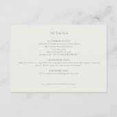 gebeeldhouwde twijg off-white bruiloft details kaa informatiekaartje (Achterkant)