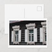 Gebeeldhouwde vensterframes Oude blokhut architect Briefkaart (Voorkant / Achterkant)