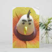 Gebeeldhouwde Vogel in Zonnebloem Art Print Briefpapier (Staand voorkant)