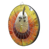 Gebeeldhouwde Vogel in Zonnebloem Art Print Dartbord (Voorkant Rechts)