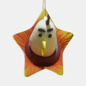 Gebeeldhouwde Vogel in Zonnebloem Art Print Keramisch Ornament (Rechts)