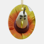 Gebeeldhouwde Vogel in Zonnebloem Art Print Keramisch Ornament (Rechts)