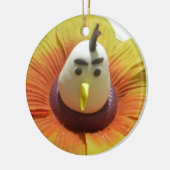 Gebeeldhouwde Vogel in Zonnebloem Art Print Keramisch Ornament (Links)