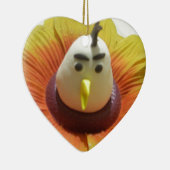 Gebeeldhouwde Vogel in Zonnebloem Art Print Keramisch Ornament (Rechts)