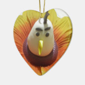 Gebeeldhouwde Vogel in Zonnebloem Art Print Keramisch Ornament (Links)