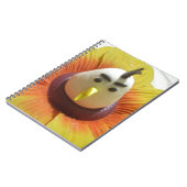 Gebeeldhouwde Vogel in Zonnebloem Art Print Notitieboek (Linkerzijde)