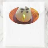 Gebeeldhouwde Vogel in Zonnebloem Art Print Ovale Sticker (Tas)