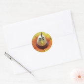 Gebeeldhouwde Vogel in Zonnebloem Art Print Ronde Sticker (Envelop)