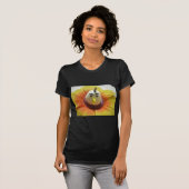 Gebeeldhouwde Vogel in Zonnebloem Art Print T-shirt (Voorkant volledig)