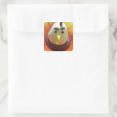 Gebeeldhouwde Vogel in Zonnebloem Art Print Vierkante Sticker (Tas)