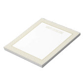 Gebeige en Witte Gingham Plaid Persoonlijk Notitieblok (Linkerzijde)
