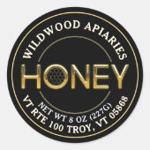 gebeiteld Metallic Gold Honey Label Black Honeycom (Voorkant)