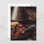 Gebeitelde koffie briefkaart (Voorkant / Achterkant)