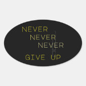 Geben Sie nie auf Ovale Sticker (Voorkant)